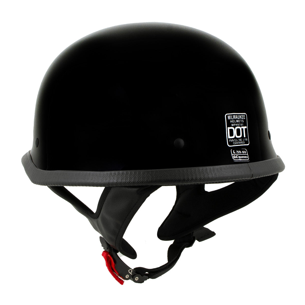 Milwaukee Helmets MPH9741DOT Motorrad DOT German Style Gloss Black