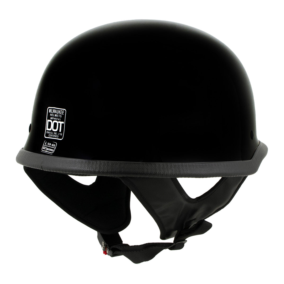 Milwaukee Helmets MPH9741DOT Motorrad DOT German Style Gloss Black
