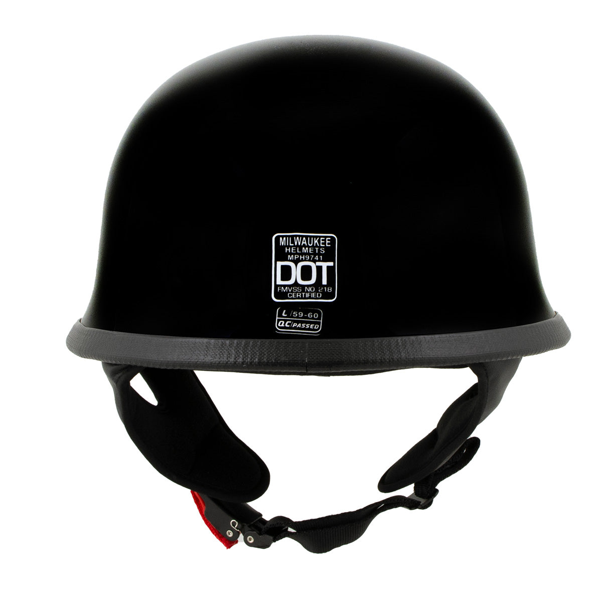 Milwaukee Helmets MPH9741DOT Motorrad DOT German Style Gloss Black
