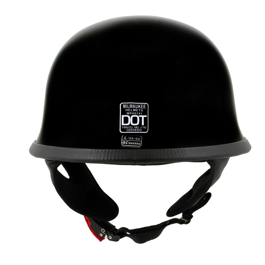german helmet motorcycle dot Milwaukee Helmets MPH9741DOT Motorrad DOT German Style Gloss Black Half Face Motorcycle Helmet Biker
