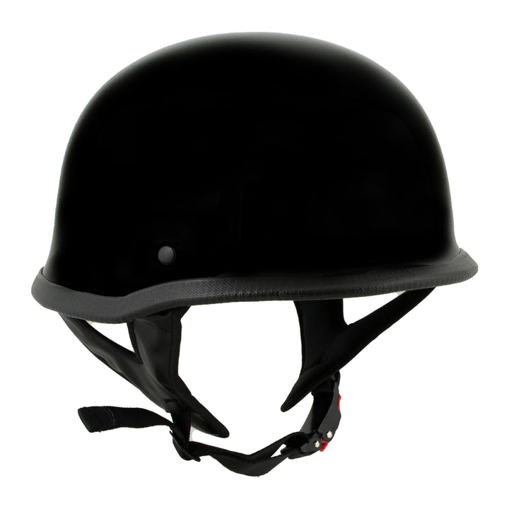 Milwaukee Helmets MPH9741DOT Motorrad DOT German Style Gloss Black Half Face Motorcycle Helmet Biker