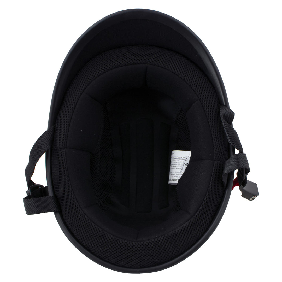 Milwaukee Helmets MPH9751DOT Gloss Black Polo Style DOT Motorcycle Half Face Bikers Helmet