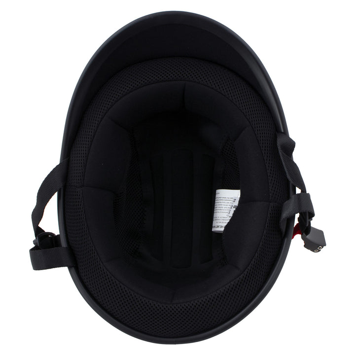 Milwaukee Helmets MPH9751DOT Gloss Black Polo Style DOT Motorcycle Half Face Bikers Helmet