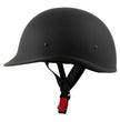Milwaukee Helmets Polo Style Matte Black Motorcycle Half Face Helmet DOT Approved MPH9750DOT