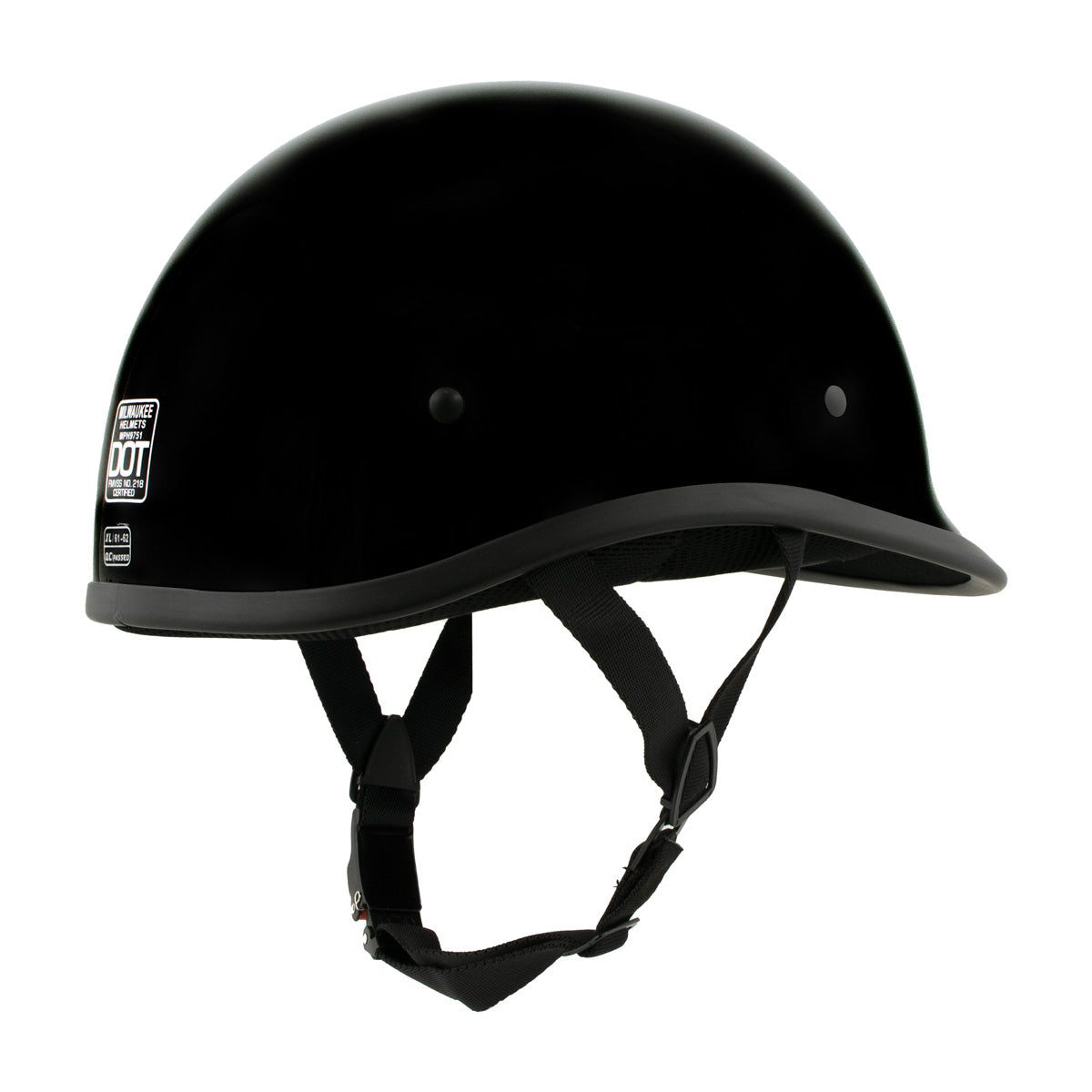 beanie polo style motorcycle helmet Milwaukee Helmets MPH9751DOT Polo Style DOT Gloss Black Motorcycle Half Face Helmet Biker