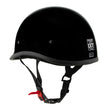 Milwaukee Helmets MPH9751DOT Gloss Black Polo Style DOT Motorcycle Half Face Bikers Helmet
