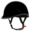 Milwaukee Helmets MPH9751DOT Gloss Black Polo Style DOT Motorcycle Half Face Bikers Helmet