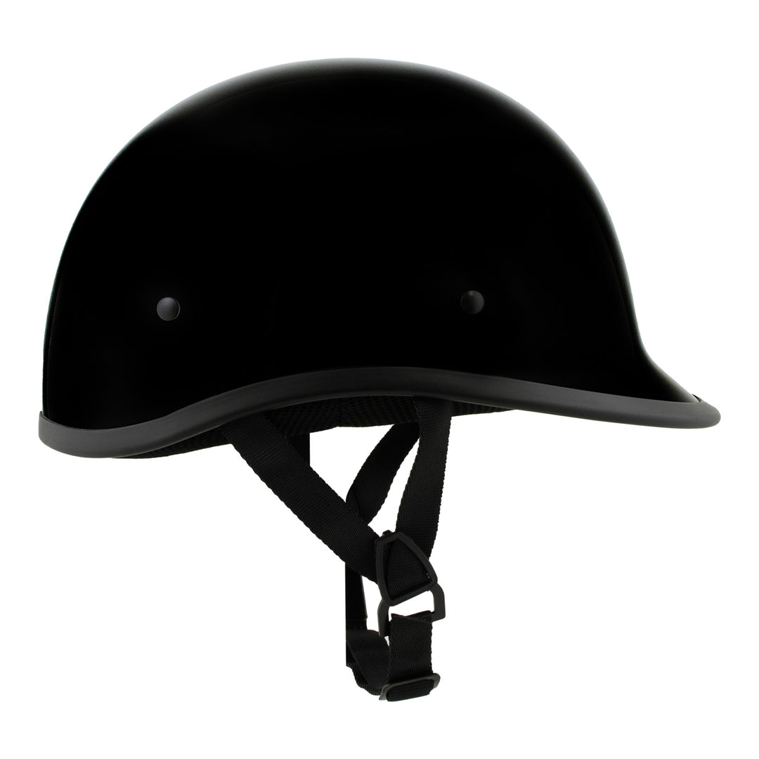 Milwaukee Helmets MPH9751DOT Gloss Black Polo Style DOT Motorcycle Half Face Bikers Helmet