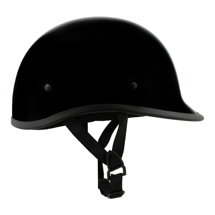 Milwaukee Helmets MPH9751DOT Gloss Black Polo Style DOT Motorcycle Half Face Bikers Helmet