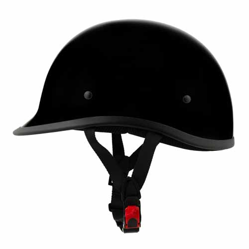 Milwaukee Helmets MPH9751DOT 'Polo Style' DOT Gloss Black Motorcycle Half Face Helmet for Men and Women Biker