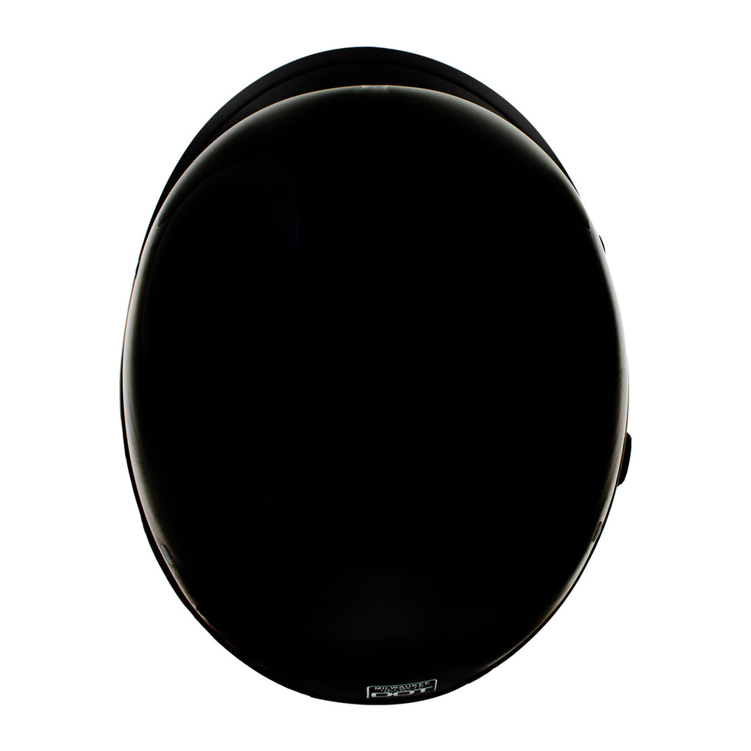 Milwaukee Helmets MPH9751DOT Gloss Black Polo Style DOT Motorcycle Half Face Bikers Helmet