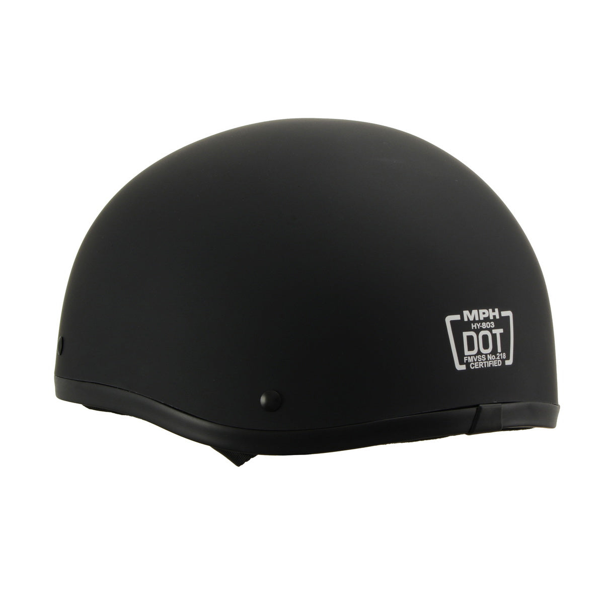 Milwaukee Helmets MPH9770DOT Americas Smallest Matte Black Half Helmet