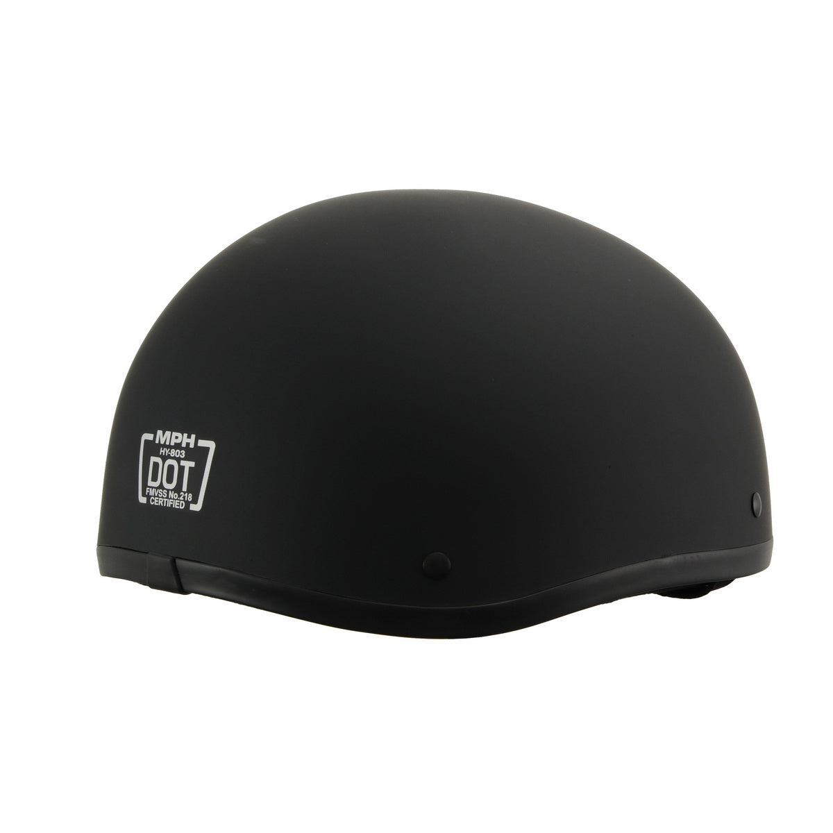 Milwaukee Helmets MPH9770DOT Americas Smallest Matte Black Half Helmet