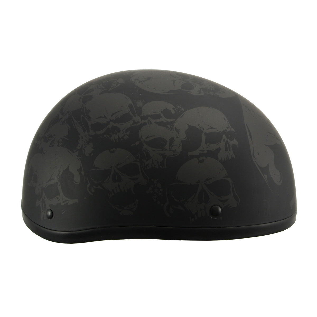 Milwaukee Helmets MPH9771DOT 'Skull Graphics' Americas Smallest Matte Black Half Helmet