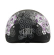 Milwaukee Helmets MPH9772DOT Ladies Sugar Skull Design Matte Black Half Helmet