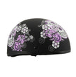Milwaukee Helmets MPH9874N Novelty Flowered Sugar Skull Matte Black Half Helmet