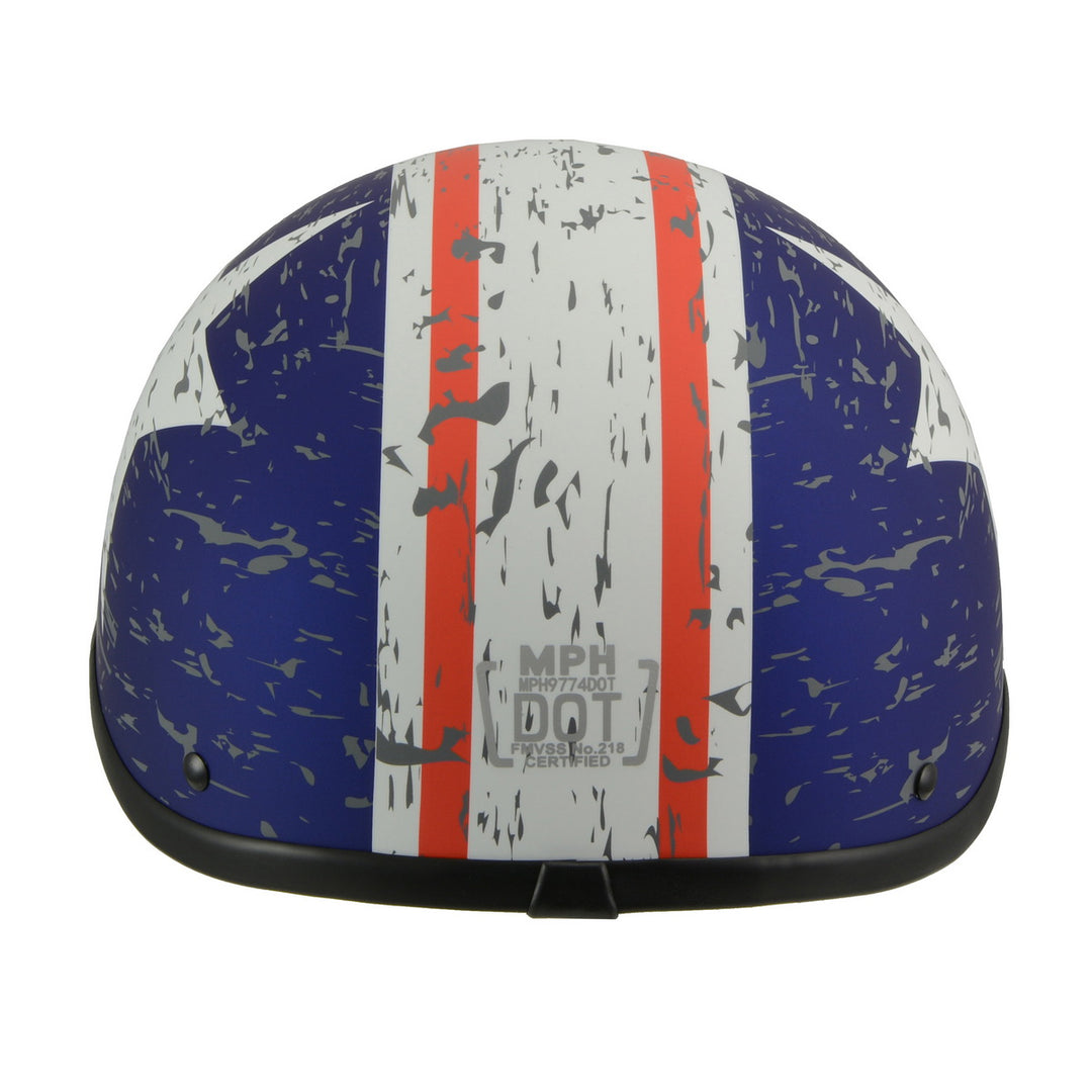 Milwaukee Performance Helmets MPH9774DOT Vintage Star DOT Half Face Helmet