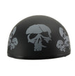 Milwaukee Helmets MPH9876N Novelty Punished Skulls Matte Black Half Helmet