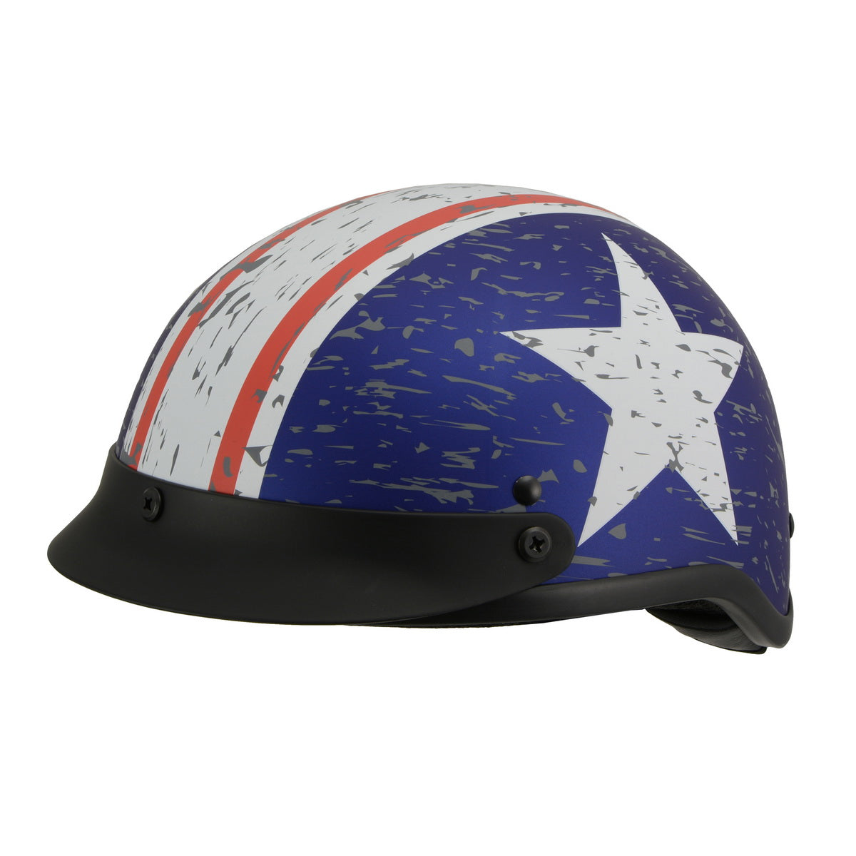 Milwaukee Helmets MPH9781 Black 'Vintage Star' DOT Half Helmet