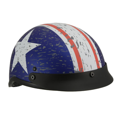 Milwaukee Helmets MPH9781 Black 'Vintage Star' DOT Half Helmet