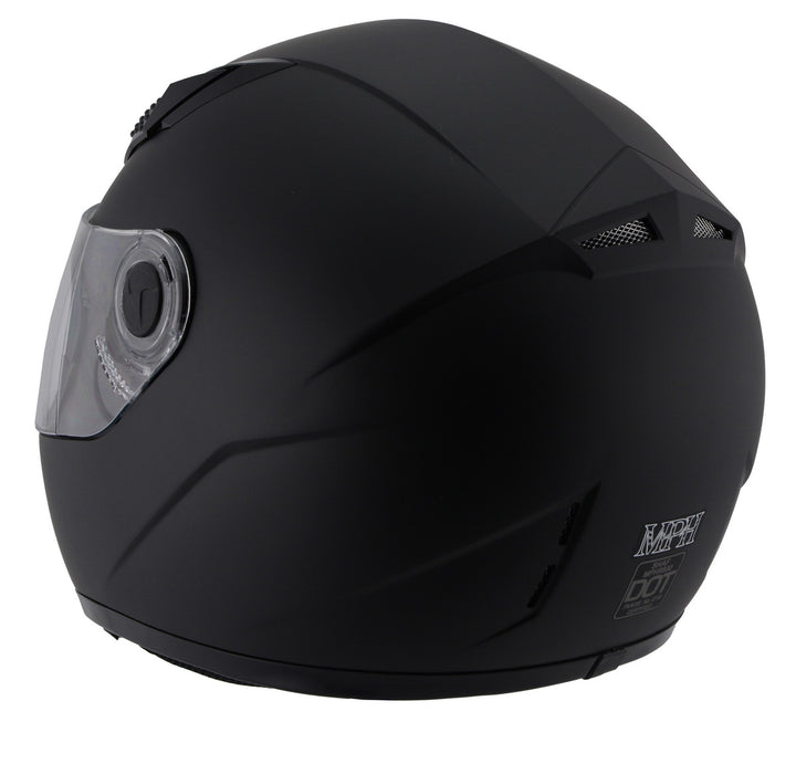 Milwaukee Performance Helmets MPH9800DOT Velocity Full Face Matte Black Helmet
