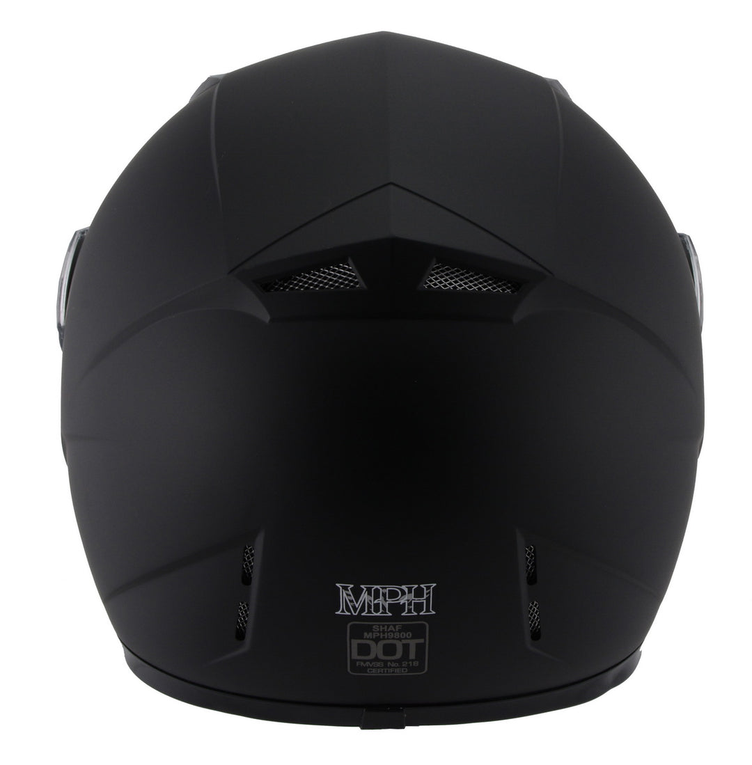 Milwaukee Performance Helmets MPH9800DOT Velocity Full Face Matte Black Helmet