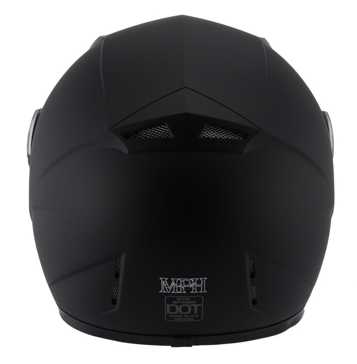 Milwaukee Performance Helmets MPH9800DOT Velocity Full Face Matte Black Helmet