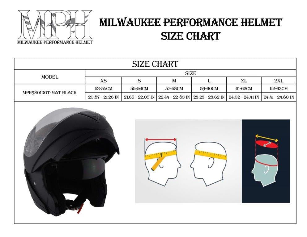 Milwaukee Performance Helmets MPH9801DOT 'Expedition' Modular Matte Black Helmet