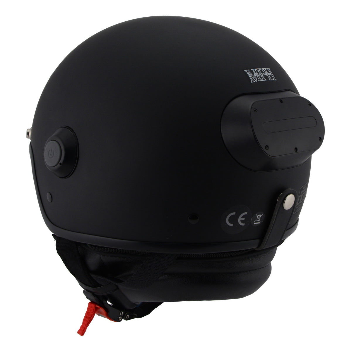 Milwaukee Performance Helmets  MPH9802DOT 'Vision' Matte Black 3/4 Open Face Helmet with HD Camera and Bluetooth System