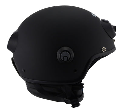 Milwaukee Performance Helmets  MPH9802DOT 'Vision' Matte Black 3/4 Open Face Helmet with HD Camera and Bluetooth System