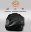 Milwaukee Performance Helmets MPH9803DOT Ionized Matte Black Advanced Modular Motorcycle Helmet w/ Drop Down Visor