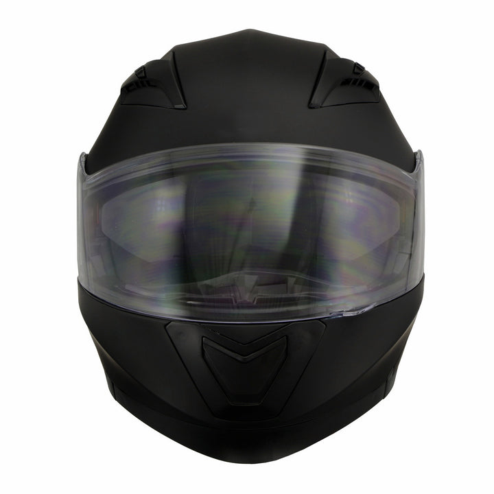 Milwaukee Performance Helmets MPH9803DOT Ionized Matte Black Advanced Modular Motorcycle Helmet w/ Drop Down Visor