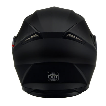 Milwaukee Performance Helmets MPH9803DOT 'Ionized' Matte Black Advanced Modular Motorcycle Helmet with Drop Down Visor