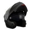 Milwaukee Performance Helmets MPH9803DOT Ionized Matte Black Advanced Modular Motorcycle Helmet w/ Drop Down Visor