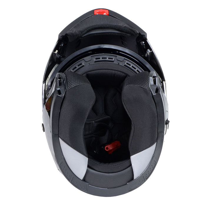 Milwaukee Performance Helmets MPH9803DOT Ionized Matte Black Advanced Modular Motorcycle Helmet w/ Drop Down Visor