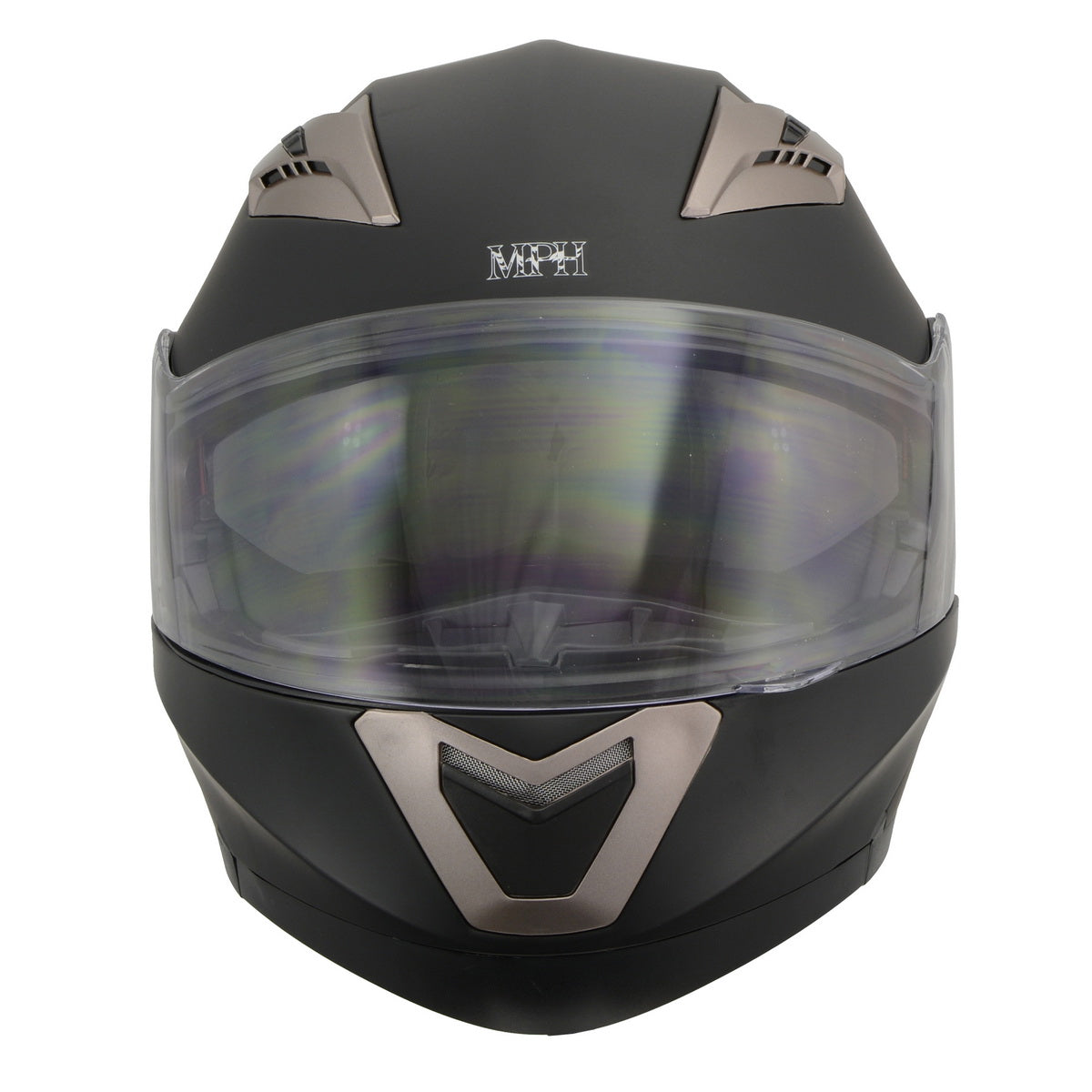 Milwaukee Performance Helmets MPH9804DOT Matte Black Modular Racing Helmet with Drop Down Tinted Visor