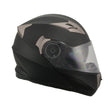 Milwaukee Performance Helmets MPH9804DOT Matte Black Modular Racing Helmet w/ Drop Down Visor