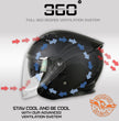 Milwaukee Performance Helmets MPH9805DOT Shift Open Face 3/4 Matte Black Helmet Biker w/ Drop Down Visor