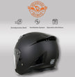 Milwaukee Performance Helmets MPH9805DOT Shift Open Face 3/4 Matte Black Helmet Biker w/ Drop Down Visor