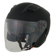 Milwaukee Performance Helmets MPH9805DOT Shift Open Face 3/4 Matte Black Helmet Biker w/ Drop Down Visor