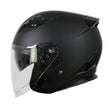 Milwaukee Performance Helmets MPH9805DOT Shift Open Face 3/4 Matte Black Helmet Biker w/ Drop Down Visor