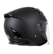 Milwaukee Performance Helmets MPH9805DOT Shift Open Face 3/4 Matte Black Helmet Biker w/ Drop Down Visor
