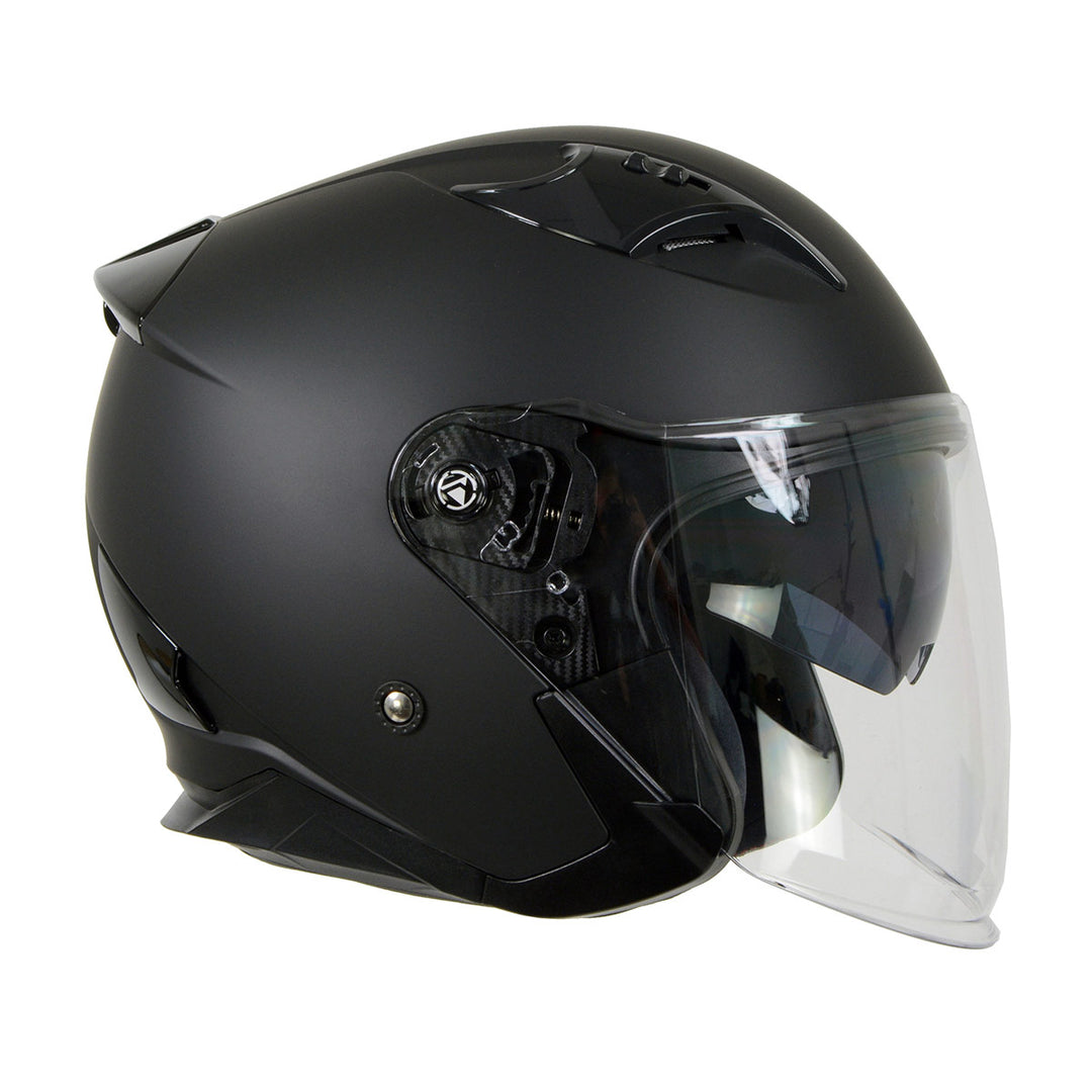 Milwaukee Performance Helmets MPH9805DOT 'Shift' Open Face 3/4 Matte Black Helmet for Men and Women Biker with Drop Down Tinted Visor Milwaukee Performance Helmets MPH9805DOT 'Shift' Open Face 3/4 Matte Black Helmet for Men and Women Biker with Drop Down Tinted Visor