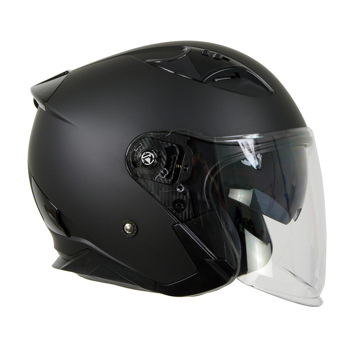 Milwaukee Performance Helmets MPH9805DOT 'Shift' Open Face 3/4 Matte Black Helmet for Men and Women Biker with Drop Down Tinted Visor