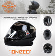 Milwaukee Helmets MPH9806DOT 'Ionized' Gloss Black Modular Helmet for Men and Women Biker w/ MP7922FMSET Heated Balaclava Bundle