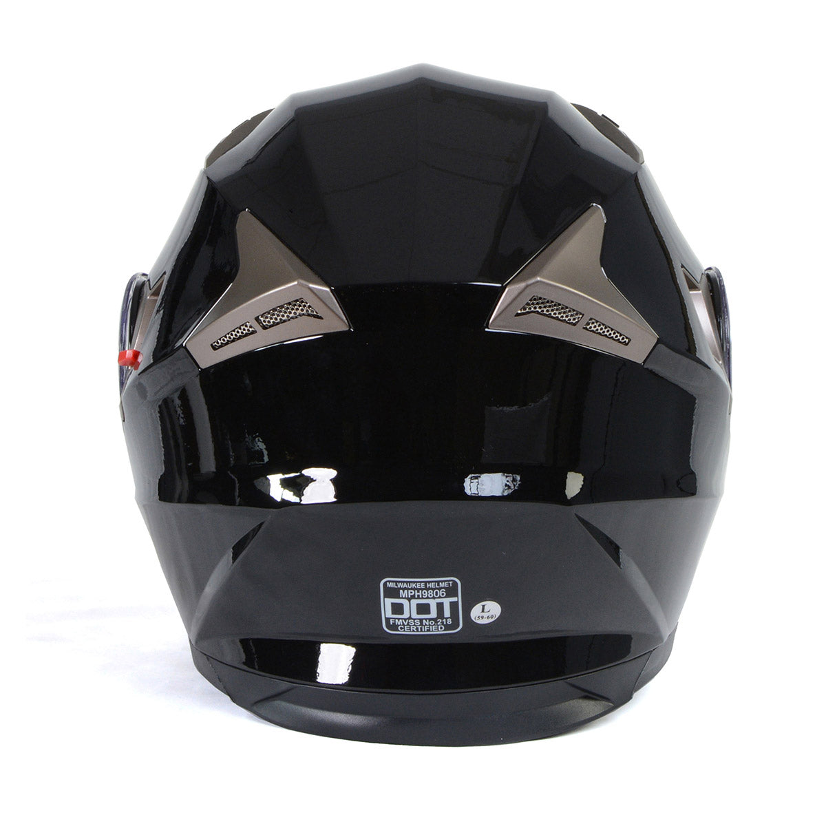 Milwaukee Helmets MPH9806DOT 'Ionized' Gloss Black Advanced Motorcycle Modular Helmet for Men and Women Biker w/ Drop Down Visor