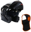 Milwaukee Helmets MPH9806DOT 'Ionized' Gloss Black Modular Helmet for Men and Women Biker w/ MP7922FMSET Heated Balaclava Bundle
