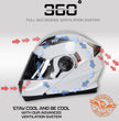 Milwaukee Helmets MPH9807DOT Ionized Gloss White Advanced Motorcycle Modular Helmet Biker w/ Drop Down Visor