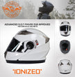 Milwaukee Helmets MPH9807DOT Ionized Gloss White Advanced Motorcycle Modular Helmet Biker w/ Drop Down Visor