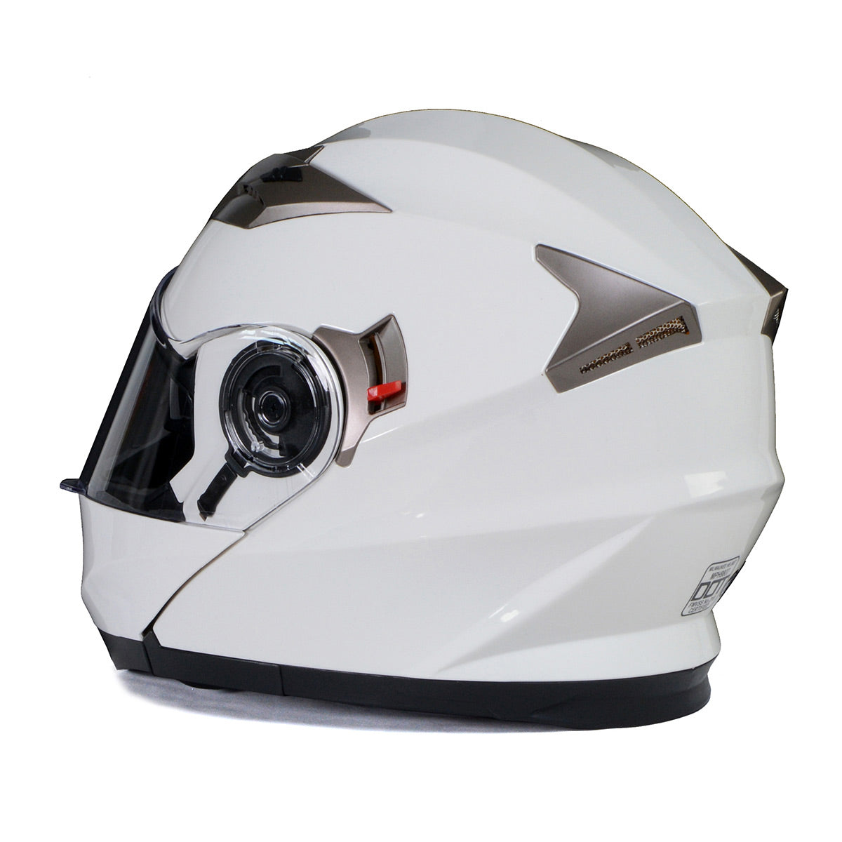 Milwaukee Helmets MPH9807DOT Ionized Gloss White Advanced Motorcycle Modular Helmet Biker w/ Drop Down Visor